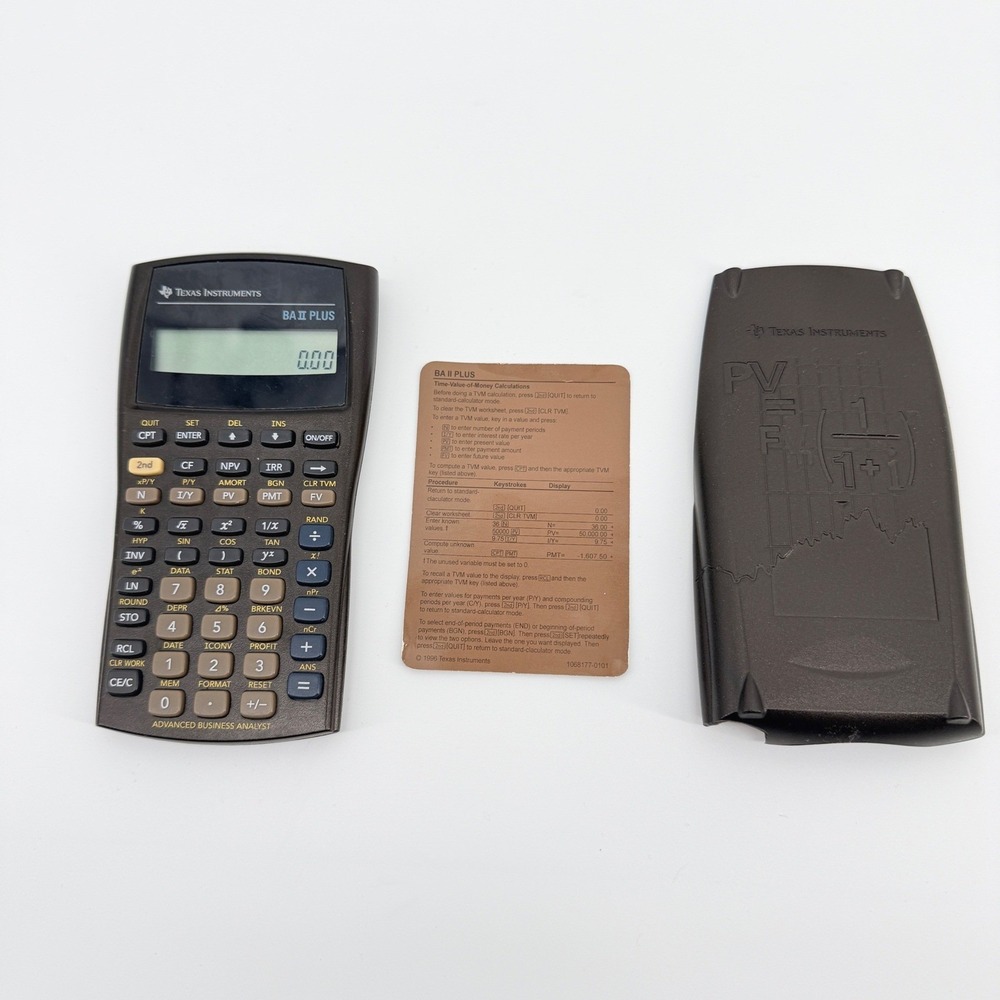 Texas Instruments BA II Plus Calculator Black Advanced Business Analyst CFA